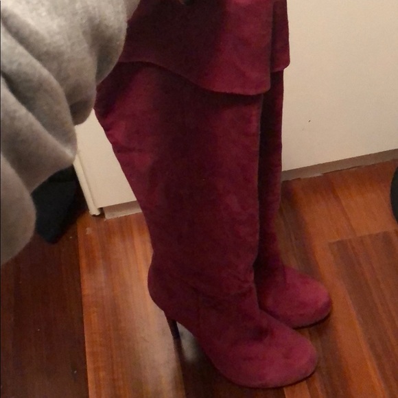 ✨ Burgundy Red Aldo Knee Boots 👢 - Picture 2 of 7